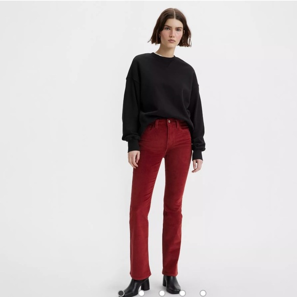 Levi’s 725 High Rise Cord Bootleg Corduroy Pant Red Cords - Picture 3 of 10
